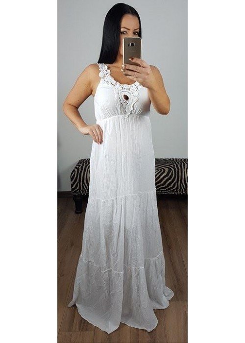 Biele maxi šaty Afrodite