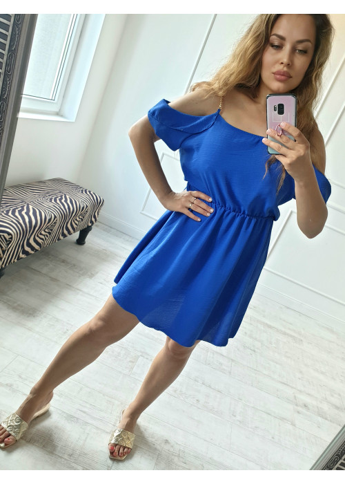 Modré šaty s retiazkou Chiara