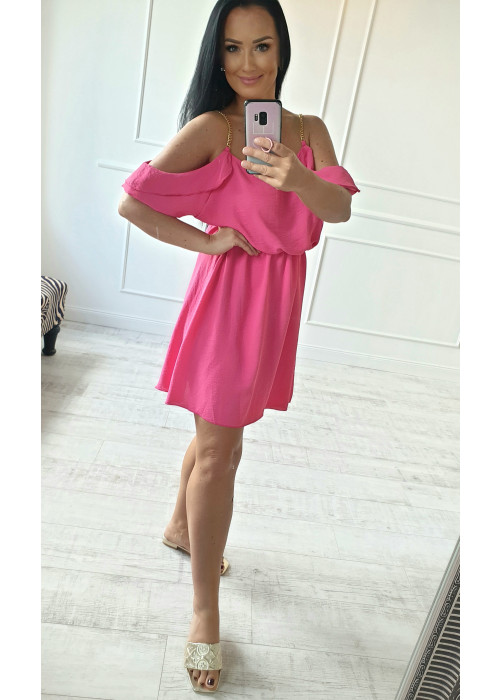 Ružové šaty s retiazkou Chiara