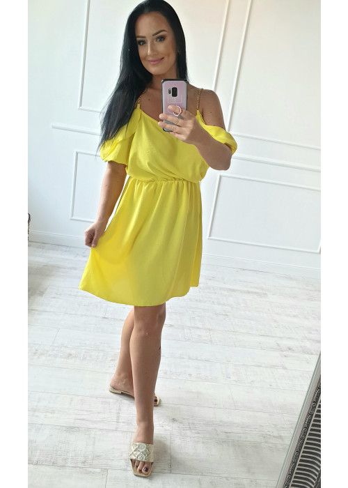 Žlté šaty s retiazkou Chiara