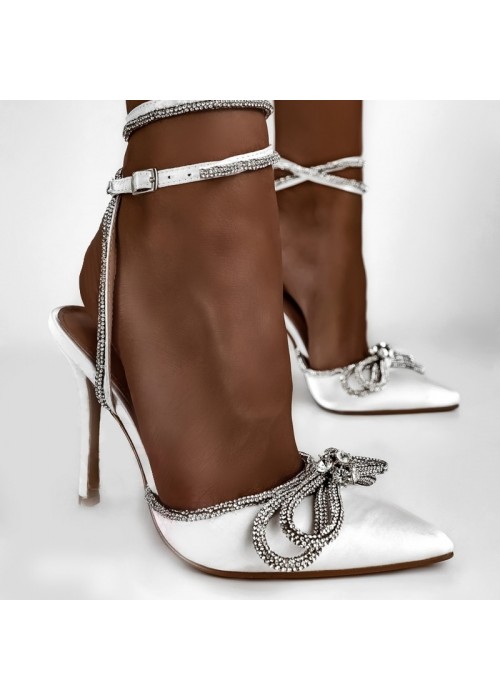 Biele spoločenské sandále Madame