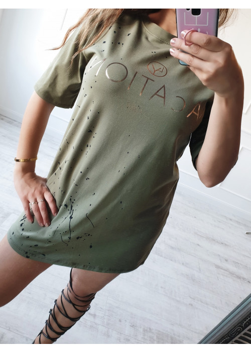 Tričkové šaty Vacation olivove