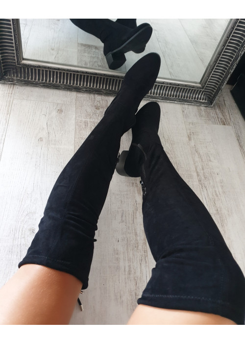 Čierne čižmy nad koleno Dara