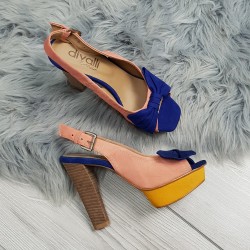 Kožené sandále s mašličkou farebné