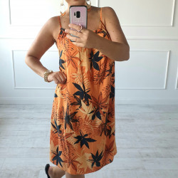 Kvetinové šaty Capri oranžové