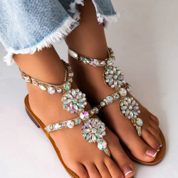 Sandálky s kamienkami Juliet zlaté