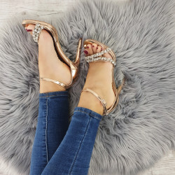 Luxusné sandálky s kamienkam Charlotte rosegold