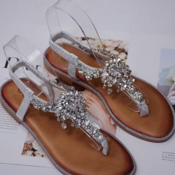 Strieborné sandále s kamienkami Grace