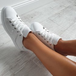 Štýlové botasky Cara bielo strieborné