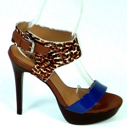 Kožené sandále Leopardo modré